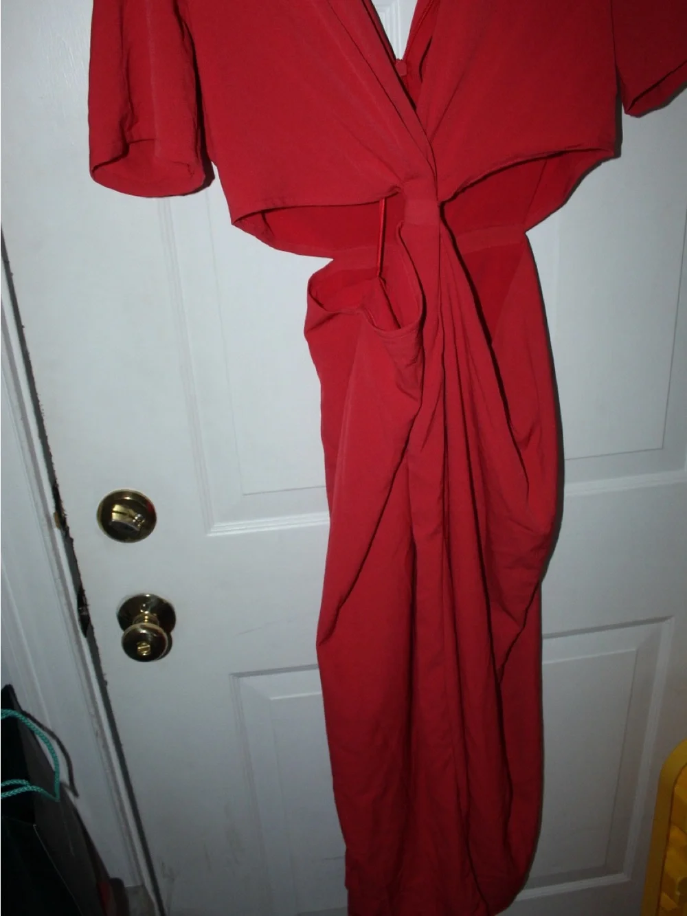 Abercrombie & Fitch Red Twist-Front Midi Dress